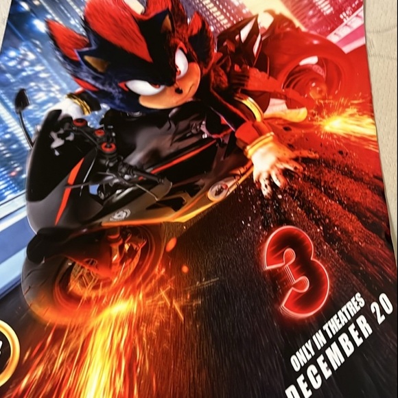 Sonic 3: THREE Shadow Movie poster 2024 Keanu Reeves. 12 x 18 - Picture 8 of 13